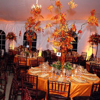 decor salle reception fete mariage theme orange